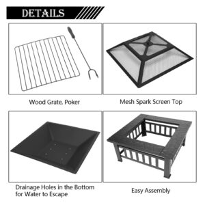 LIUXUEFE Outdoor Fire Pit, Burner, Courtyard Heater, Barbecue Party Picnic