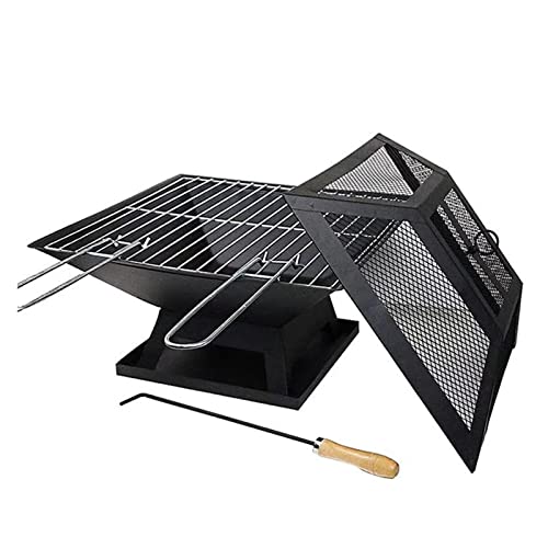 LIUXUEFE Fire Pit, Barbecue Grill, Outdoor Heater, Portable Fireplace, wo-od Stove with Brazier