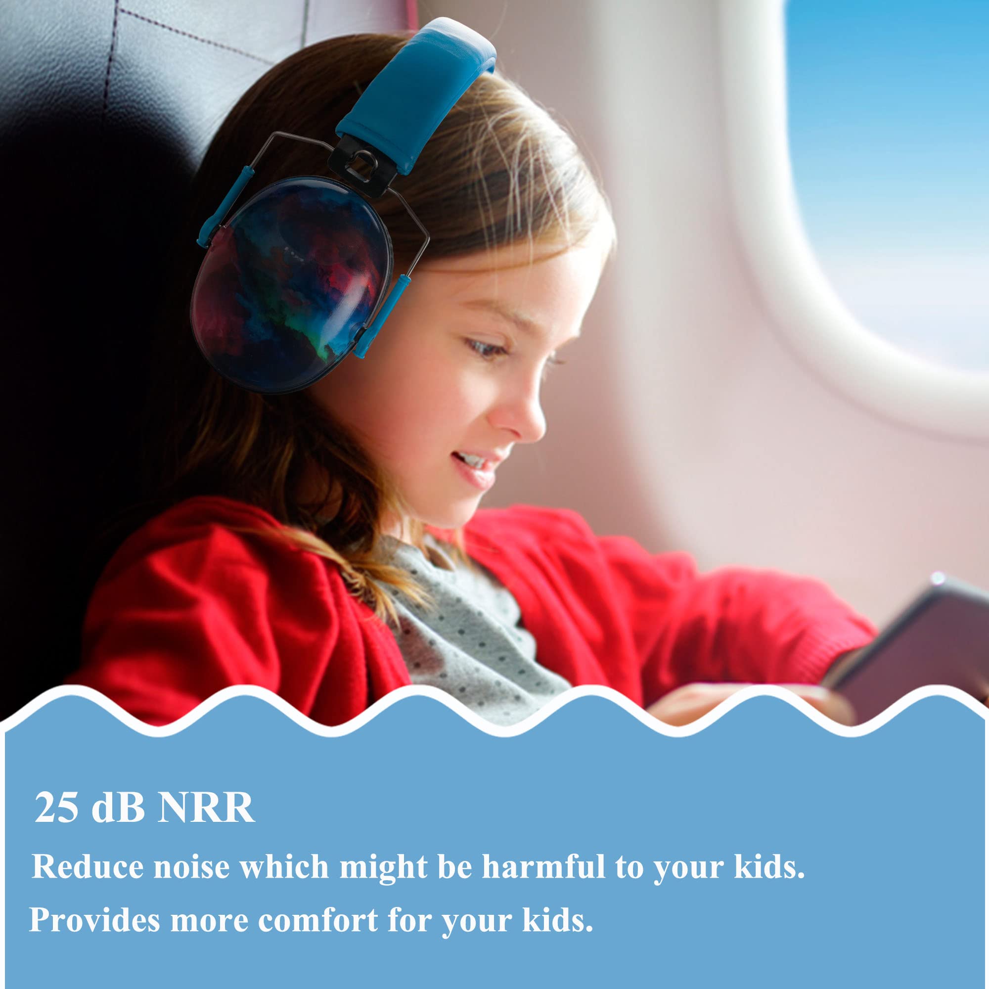 PROTEAR Kids Ear Protection Safety Ear Muffs, NRR 25dB Noise Reduction Children Earmuffs, Hearing Protectors for Sleeping, Studying, Airplane, Concerts, Fireworks-Sunset Glow