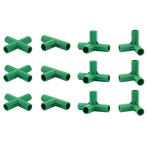 12PCS Fitting 16MM 4 Types Stable Support Heavy Duty Greenhouse Frame Building Connector Suitable for Grape Trellis Sunscreen Shed Gardening