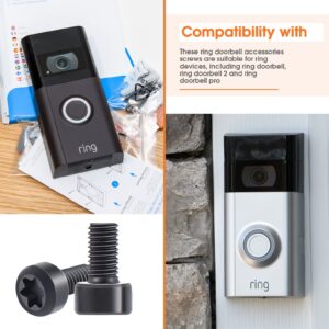 32 Pieces Ring Doorbell Screws Replacement Black Video Ring Doorbell Security Screw Accessories Compatible with Video Doorbell, Video Doorbell 2 and Pro