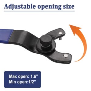 Seamaka Grinder Wrench Universal Adjustable Grinder Spanner ​Wrench with 4 Pcs 5/8-11 Grinder Shaft Nut,Lock-nut Grinder Wrench Fit 4-1/2",5" and 7" Grinders O-K-023-LM