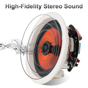 Herdio in Ceiling Speakers, 6.5 Inch 600 Watts Flush Mount Passive Wired Speakers for Bathroom, Kitchen,Living Room,Office(4 Speakers)