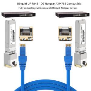 OPSTRAN 10GBASE-T SFP+ to RJ45 Copper Transceiver Module Compatible for Ubiquiti Unifi Ufiber UF-RJ45-10G Netgear AXM765 10G SFP+ 30m Cat6a/7 4 Pack