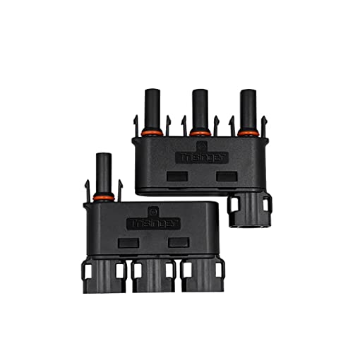 Trisinger Solar Branch Connector IP68 Waterproof 1500V Solid Copper Terminal 3male1female and 3female 1male, 1 Pairs (3 to 1)