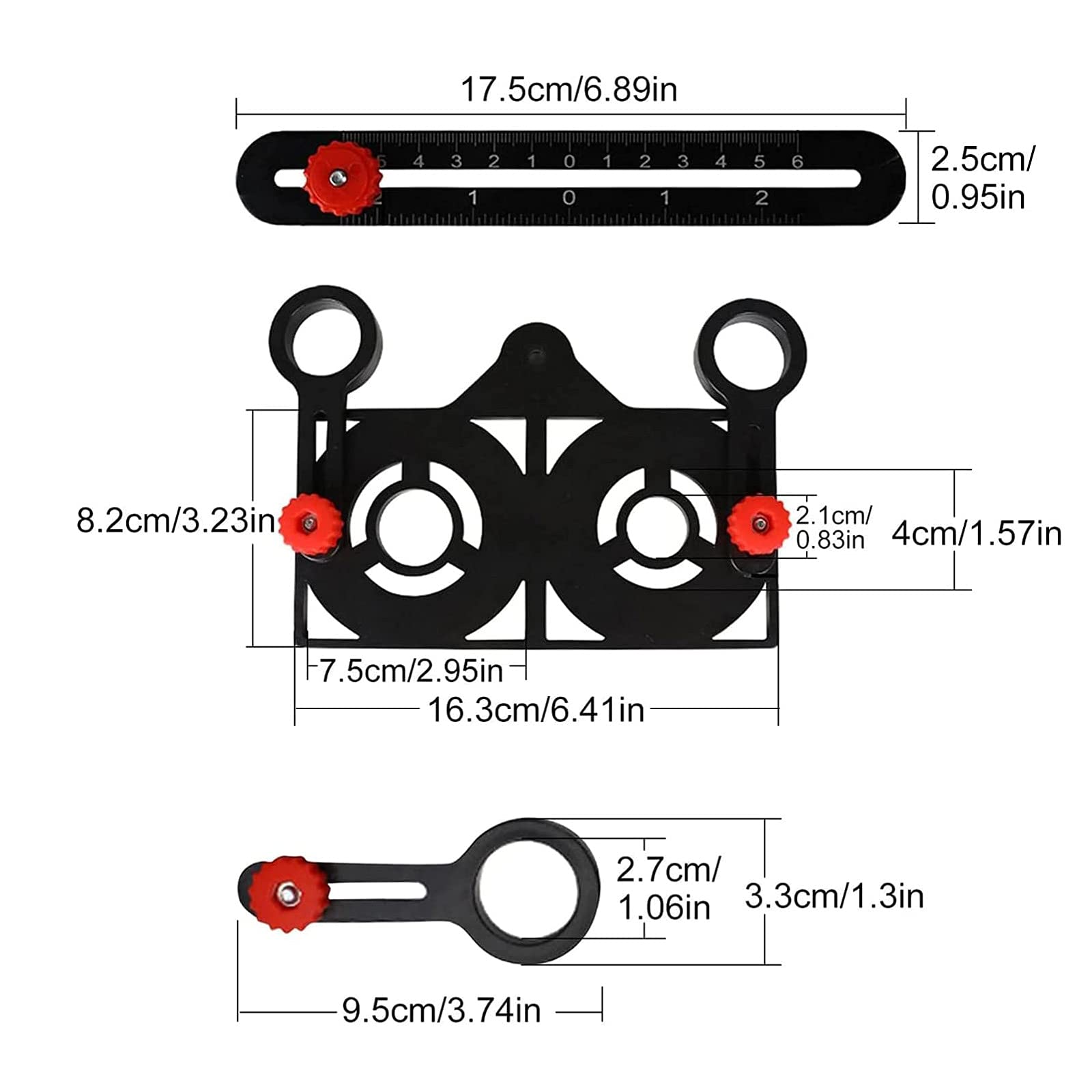 16 Side Multi Angle Measuring Ruler with Opening Locator,16 Fold Angle Finder Tool Ceramic Tile Hole Punch Locator,Aluminum Alloy Angle Measuring Ruler for Craftsmen Handymen Builders Carpenters