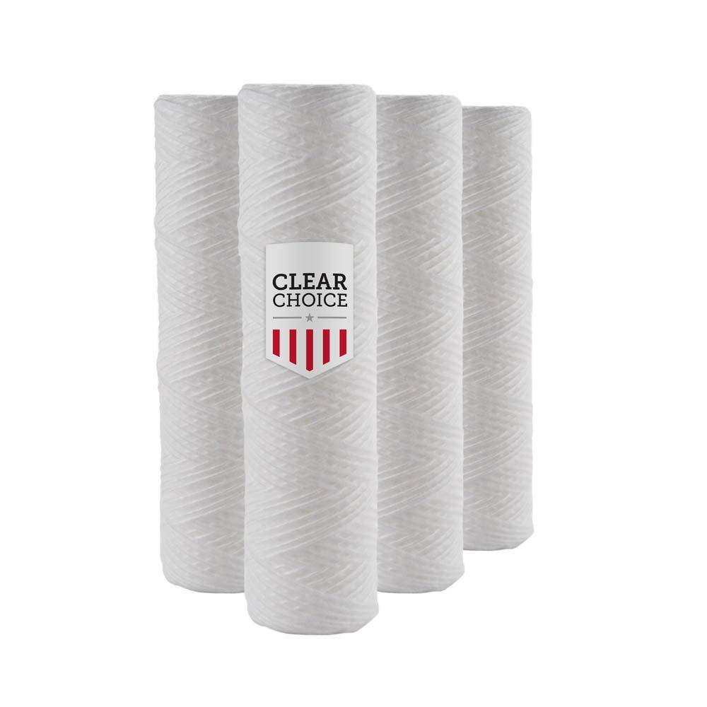 Clear Choice Sediment Water Filter 1 Micron 10 x 2.50" Water Filter Cartridge Replacement 10 inch RO System PFC4002 WFPFC4002, 155186-43 CW-F, 4-Pk