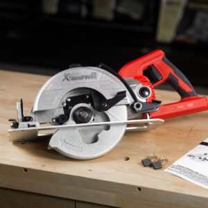 XtremepowerUS 7-1/4" Worm Drive Circular Saw Adjustable Depth Corded 1800W Electric Circular Cutting Saw Cut Off 4800RPM (No Blade)