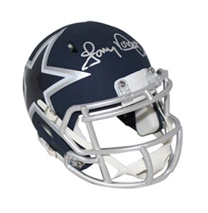 tony dorsett autographed/signed dallas cowboys amp mini helmet jsa