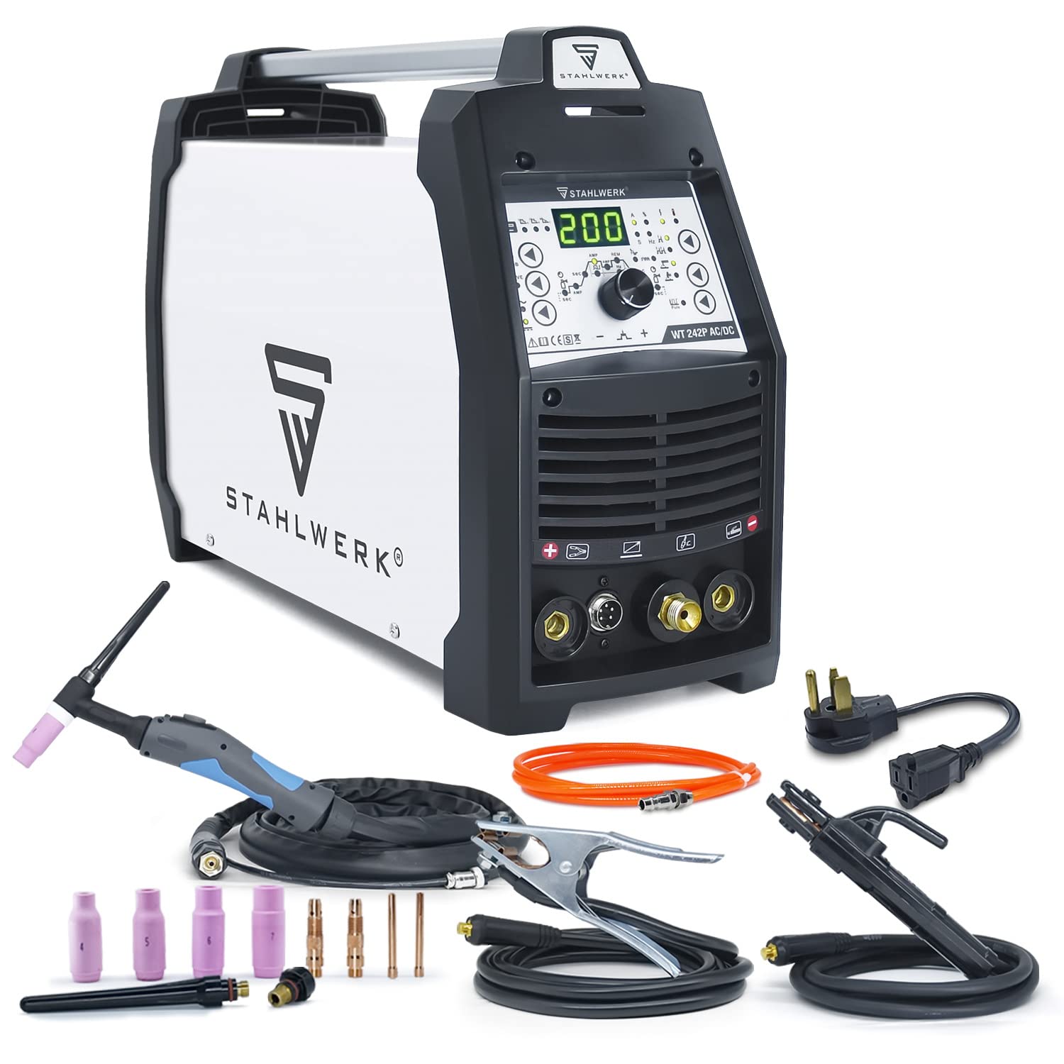 S STAHLWERK TIG Welder 200A AC DC Pulse Aluminum Full Digital Control 110V/220V Dual Voltage Welding Machine