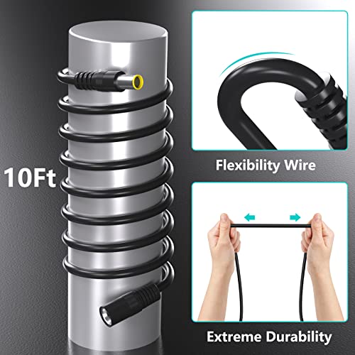 VHBW 8mm Extension Cable 10FT 14AWG 8mm DC Power Cord Compatible with Goal Zero Yeti for Solar Generator Portable Power Station and Solar Panel DC 8mm Female to Male Adapter Connector Cable