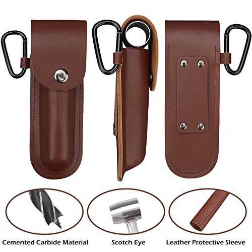 Survival Settlers Tool Bushcraft Hand Auger Wrench, Scotch Eye Wood Auger Drill for Bushcraft Backpack and Camping, Manual Auger Outdoor Wood Peg and Hole Maker (Brown)