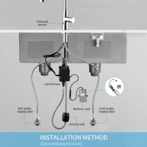 OWOFAN Touchless Kitchen Sink Faucet Pull Down Sprayer Smart Motion Sensor Activated Hands Free Single Handle Kitchen Faucet Brushed Nickel