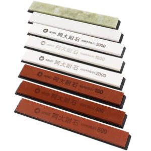 8-Packs Knife Sharpening Stones for RUIXIN Pro RX-008 Knife Sharpener Fixed-angle kit, Professional Whetstone Set Grindstone Polishing Stone with Base 180/400/800/1500/2000/3000/6000/10000 Grit