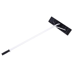 5-20ft extendable aluminum snow roof rake lightweight snow removal tool tpe anti-skid handle with 25" wide blade & 5-section extendable tubes for car roof vehicle snow wet leaves dribs
