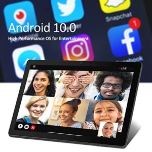tabtrust Tablet 10 inch Android 10.0 OS WiFi Tablets PC with 10.1'' IPS HD Display, 32GB ROM Storage, Quad Core Processor, 6000mAh Battery, 2MP+8MP Dual Cameras - Black