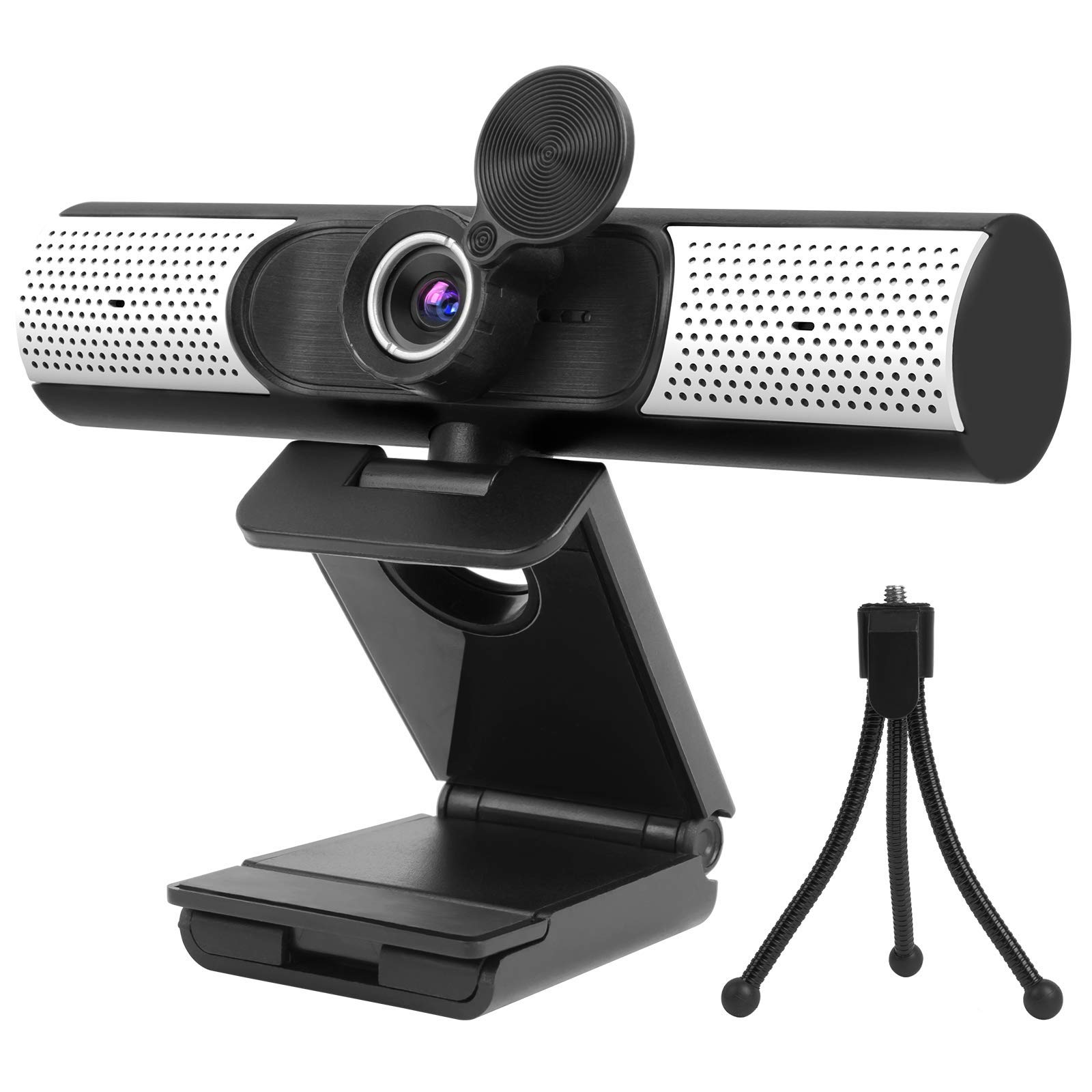 1080P Webcam with Microphone, Speaker & Privacy Cover. FHD USB Webcam with Tripod, Plug and Play, for Video Calling, Recording, Teaching, Conferencing, Streaming and Gaming