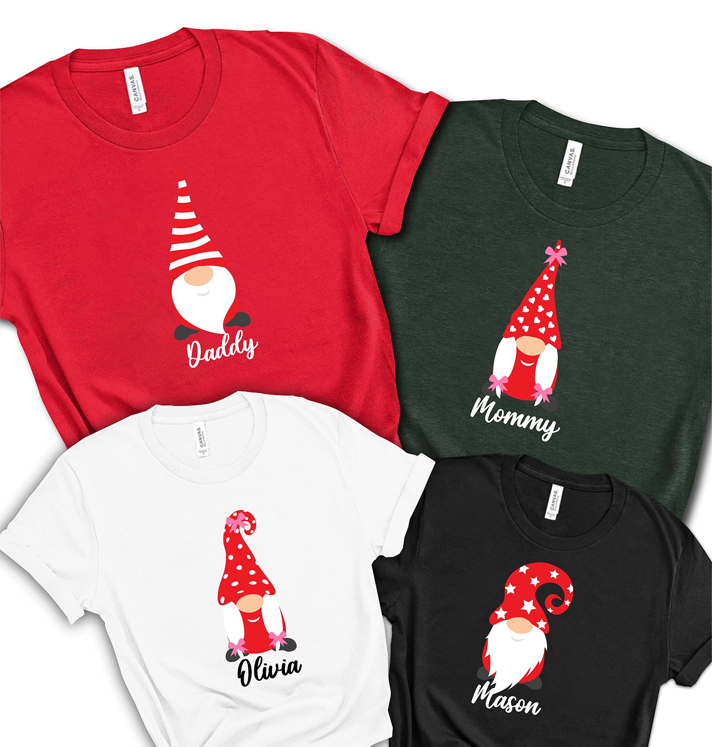 Personalized Christmas Family Gnomes T-Shirt For Family, Customized Merry Christmas Shirt, Custom Gnomes Tee, Funny Graphics Tee For Christmas, New Year Party T-Shirts, Customized Christmas Gnome Tee