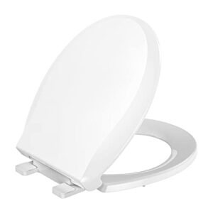 YASFEL Toilet Seat,Standard Universal Round Toilet Seat,Soft Close,Ergonomic Toilet Bowl Seat,Fits for Standard Round Toilet with Thickened Plastic Lid (Round, White)