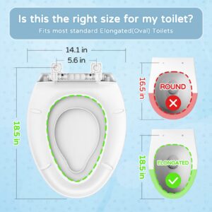 YASFEL Toilet Seat with Toddler Toilet Seat Built in, Plastic, Elongated Slow Close with Magnets For Potty Training For Kids & Adults (White, 18.5”)