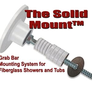 Solid Mount Grab Bar Kit - Patented Mounting Kit for Fiberglass Wall in Bathtubs & Showers/ANSI & ADA Standards/1 Kit Mounts 1 Grab Bar