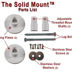 Solid Mount Grab Bar Kit - Patented Mounting Kit for Fiberglass Wall in Bathtubs & Showers/ANSI & ADA Standards/1 Kit Mounts 1 Grab Bar