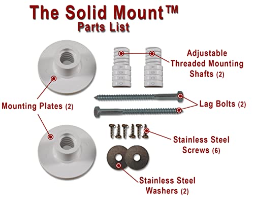 Solid Mount Grab Bar Kit - Patented Mounting Kit for Fiberglass Wall in Bathtubs & Showers/ANSI & ADA Standards/1 Kit Mounts 1 Grab Bar