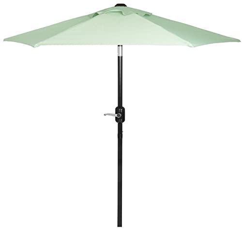 6 Ft Outdoor Patio Umbrella with Aluminum Pole, Easy Open/Close Crank and Push Button Tilt Adjustment - Sage Green Market Umbrellas