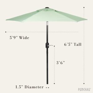 6 Ft Outdoor Patio Umbrella with Aluminum Pole, Easy Open/Close Crank and Push Button Tilt Adjustment - Sage Green Market Umbrellas