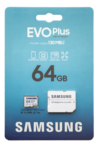 Samsung 64GB MicroSDXC EVO Plus Memory Card Works with Samsung Phones A02s, A02, A32, A12 Galaxy Series Class 10 (MB-MC64KA) Bundle with (1) Everything But Stromboli MicroSD & SD Memory Card Reader