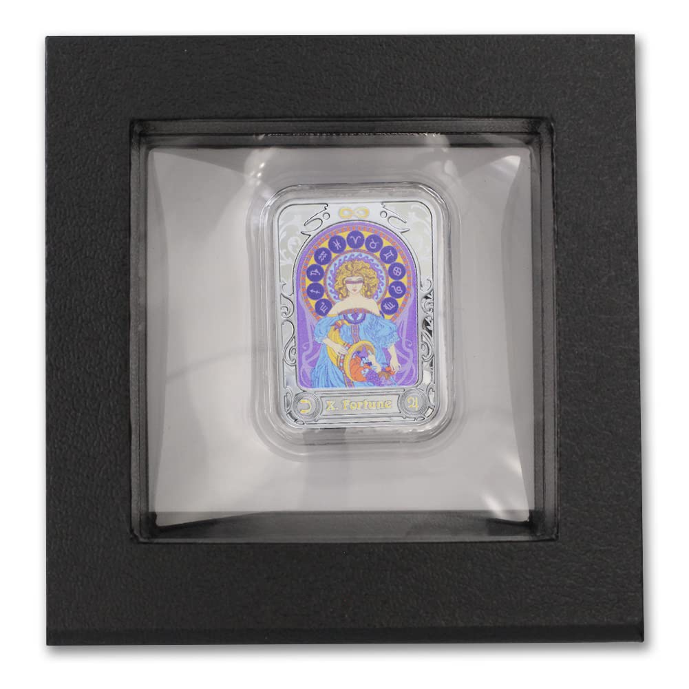 2021 28.28 g Cameroon Proof Silver Bar Tarot X. Fortune Colored Coin (in Capsule) with an Original Certificate of Authenticity 1000 CFA franc PF