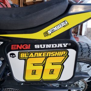 MX & ATV Number with Name Plate Decals | Set of 3 Multicolored Race Numbers | You Pick Your Number, Name, Sizes & Colors | Fully Custom Racing Graphics