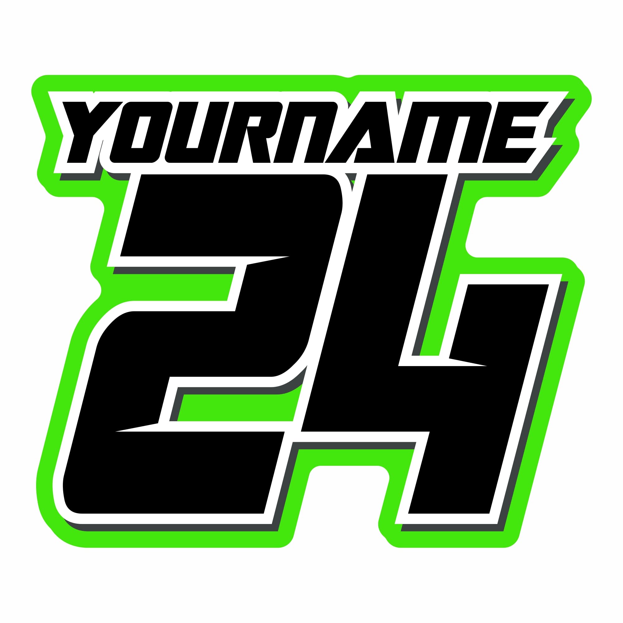 MX & ATV Number with Name Plate Decals | Set of 3 Multicolored Race Numbers | You Pick Your Number, Name, Sizes & Colors | Fully Custom Racing Graphics