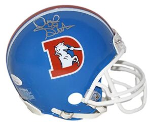 dennis smith autographed/signed denver broncos tb vsr4 mini helmet jsa