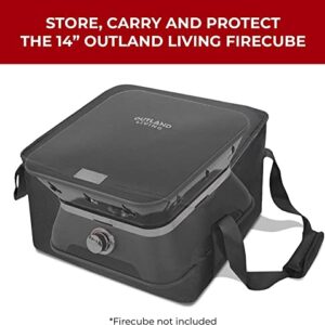 Outland Living Firecube Carry Bag - Fits Outland Living 14” Square Portable Propane Firecube Fire Pit – UV and Weather Resistant – Sturdy Grips for Easy Transport