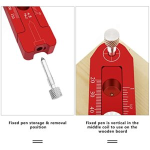 CDIYTOOL Adjustable Aluminum Alloy Woodworking Marking Gauge Compass Scriber Round Drawing Circle Ruler Adjustable Precision Drawing Supplies Measurement Tools