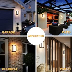 Tootok Outdoor Wall Sconce,Porch Lights Outdoor,Exterior Light Fixture,Outdoor Wall Lights,Outdoor Light Fixtures Mount,H9.7inch,Double Shades Anti-UV,LED 12W Warm White,Black,Entry,Garage,Patio