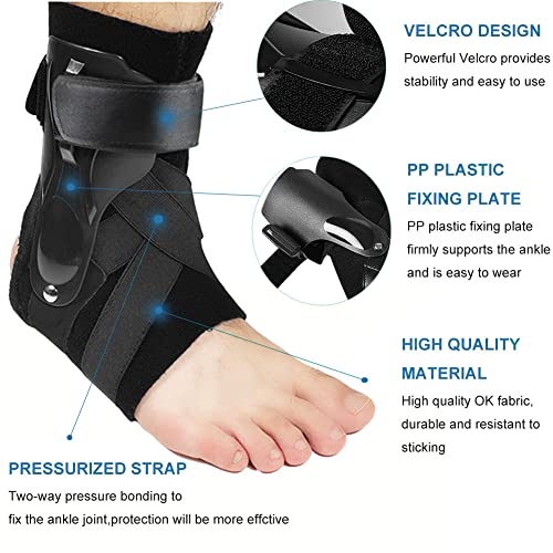 TODDOBRA Ankle Brace for Sprained Ankle, Ankle Support Brace with Side Stabilizers for Men & Women, Ankle Splint Stabilizer Volleyball, Basketball, Ankle Supports for Women (Update XL)