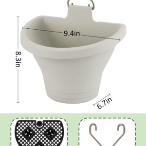 MADHOLLY 6Pcs Hanging Vertical Planter- Plastic Wall-Hanging Flowerpot with Hooks Leaky Grid- Free Combination Wall Mounted Planter for Outdoor Yard Garden Indoor Hanging Decorations (Off-White)