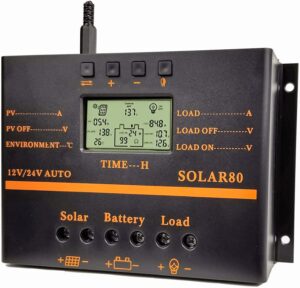 sogticps 80a pwm solar charge controller 12v 24v solar panel charger discharge regulator with 5v usb output multip circuit protection solar charger abs housing discharge regulator