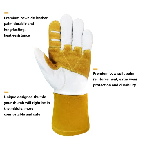 Intra-FIT Cowhide MIG Welding Gloves Long Cuff, EN388-2132X, EN407-413X4X, EN12477 TYPE A