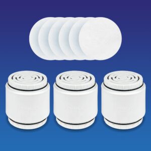 aquabliss sfc500 filter cartridges 3pcs & 30pc pack of sediment pads (exclusive bundle)