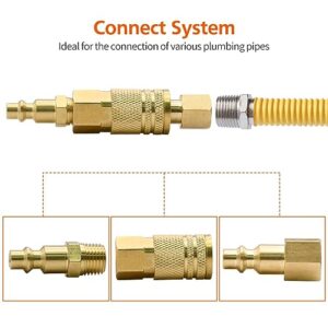 1/4-Inch Brass Female Industrial Coupler, 5/10/14/20 Pack 1/4 Inch Air Hose Fittings NPT Female Quick Connector Air Coupler for Professional Jobsites and Automotive Shops (10 Pack Female Coupler)