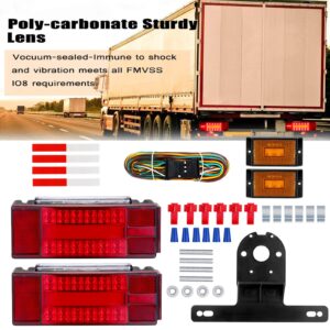 LIMICAR Trailer Lights, Upgrade IP68 Halo Glow Trailer Light Kit, Brake Stop Turn Tail License Plate LED Trailer Lights with 25ft Trailer Wiring Harness Kit for Truck Marine RV Boat Camper