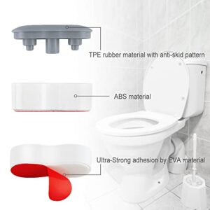 Bidet Toilet Seat Bumpers, Universal Toilet Seat Buffer,Toilet Lid Rubber Bumpers with 2 Heights adjustment,Bidet Bumpers with Strong Self Adhesive(Grey & Clear, 5 for Toilet Lid, 2 for Toilet Tank)
