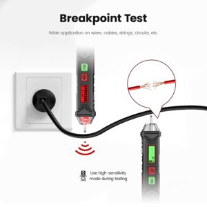 KAIWEETS Non-Contact Voltage Tester with Dual Range AC 12V-1000V & GFCI Tester