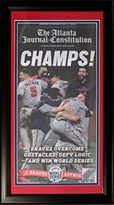 atlanta journal constitution 2021 world series champs braves baseball original 14x26 framed newspaper get the authentic version!