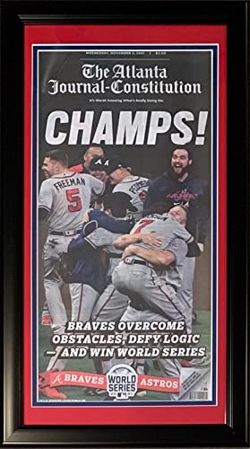 Atlanta Journal Constitution 2021 World Series CHAMPS Braves Baseball Original 14x26 Framed Newspaper Get The AUTHENTIC Version!