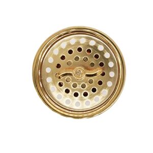 Westbrass CO2175-01 Combo Pack 3-1/2" Wing Nut Twist Style Large Kitchen Sink Basket Strainer and Waste Disposal Drain Flange with Stopper, Polished Brass