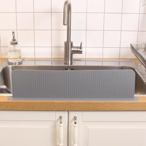 jovely grey silicone splash guard, water splatter screen for kitchen, bathroom & island, the whole floor absorption surface, premium kitchen accessories (19.1l x 1.8w x 4.7h inches)